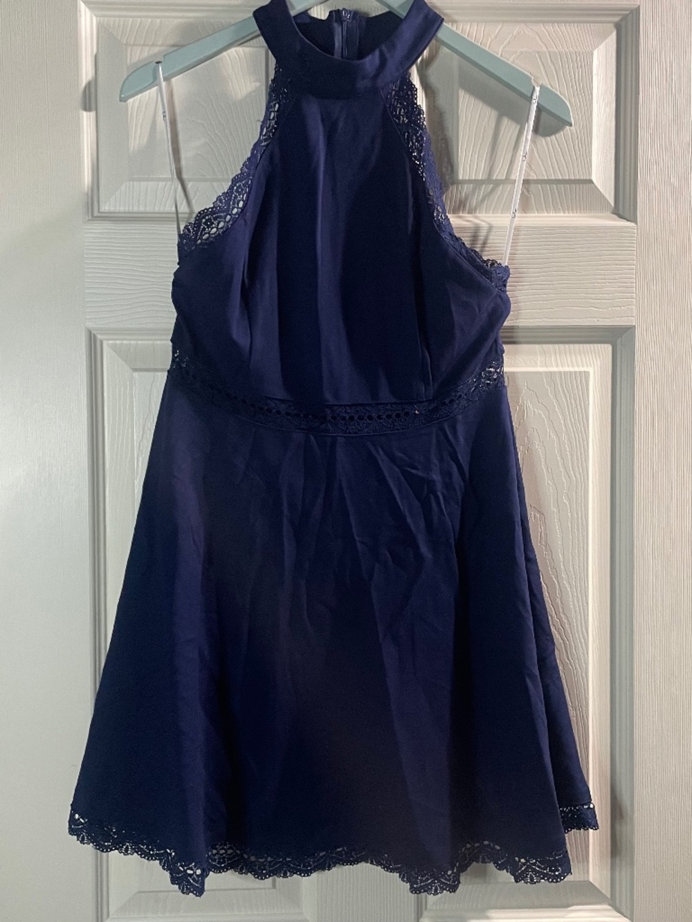 Navy Blue dress with Lace Details